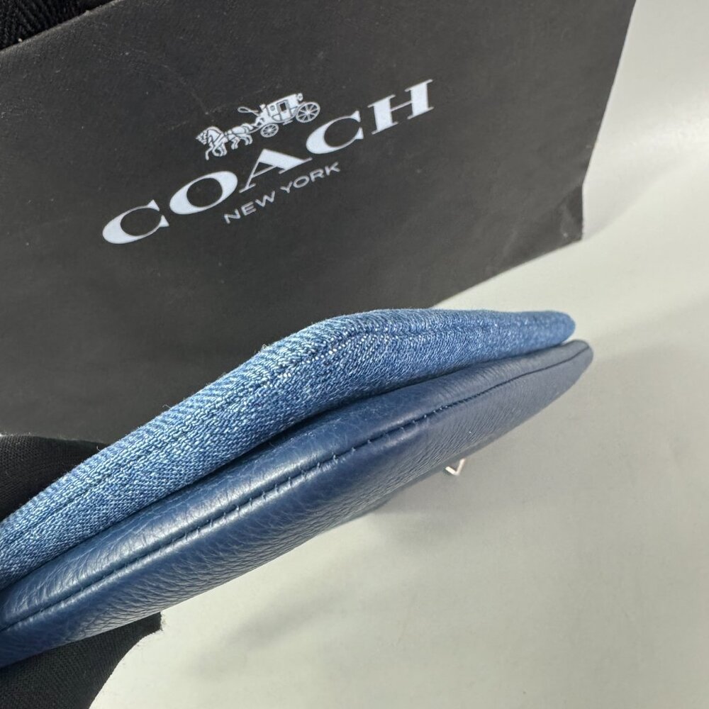 NWOT Coach # M2481 Women's Double Zip Wristlet Wallet in Denim (Blue) - Picture 12 of 15
